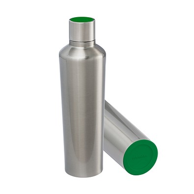 Thermotrinkflasche RETUMBLER-myDRINQEO 770, silber/grün