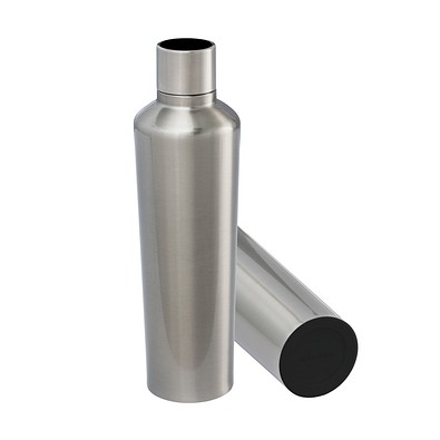 Thermotrinkflasche RETUMBLER-myDRINQEO 770, silber/schwarz