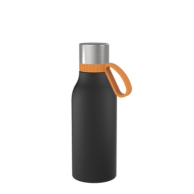 Thermotrinkflasche RETUMBLER-myNIZZA II 420 CERAMIC, schwarz, Ring orange