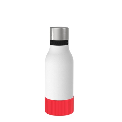 Thermotrinkflasche RETUMBLER-myNIZZA II 420 CERAMIC, weiß, Sleeve rot