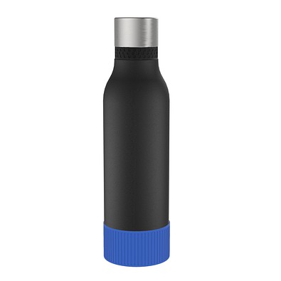 Thermotrinkflasche RETUMBLER-myNIZZA II 600 CERAMIC, schwarz, Sleeve blau