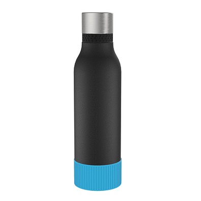 Thermotrinkflasche RETUMBLER-myNIZZA II 600 CERAMIC, schwarz, Sleeve hellblau