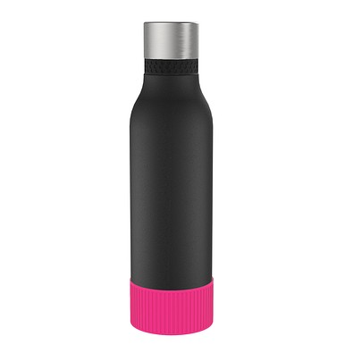 Thermotrinkflasche RETUMBLER-myNIZZA II 600 CERAMIC, schwarz, Sleeve magenta