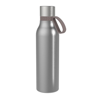 Thermotrinkflasche RETUMBLER-myNIZZA II 600 CERAMIC, silber, Ring braun