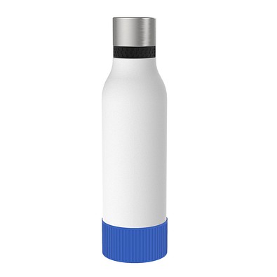 Thermotrinkflasche RETUMBLER-myNIZZA II 600 CERAMIC, weiß, Sleeve blau