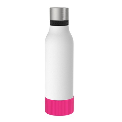 Thermotrinkflasche RETUMBLER-myNIZZA II 600 CERAMIC, weiß, Sleeve magenta