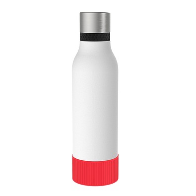 Thermotrinkflasche RETUMBLER-myNIZZA II 600 CERAMIC, weiß, Sleeve rot