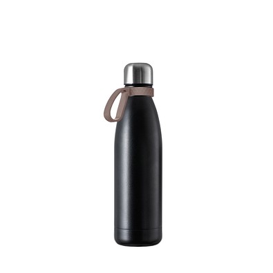 Thermotrinkflasche RETUMBLER-NIZZA, schwarz, Ring braun