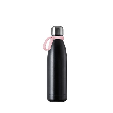 Thermotrinkflasche RETUMBLER-NIZZA, schwarz, Ring rosa