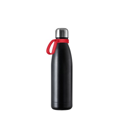 Thermotrinkflasche RETUMBLER-NIZZA, schwarz, Ring rot