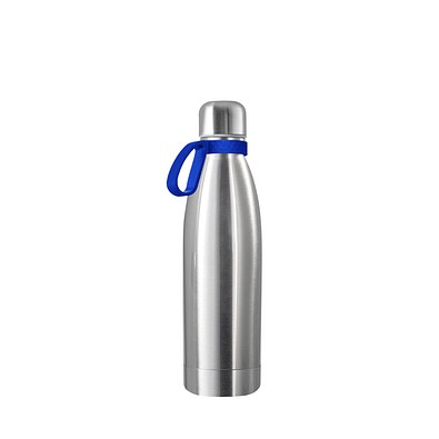 Thermotrinkflasche RETUMBLER-NIZZA, silber, Ring blau