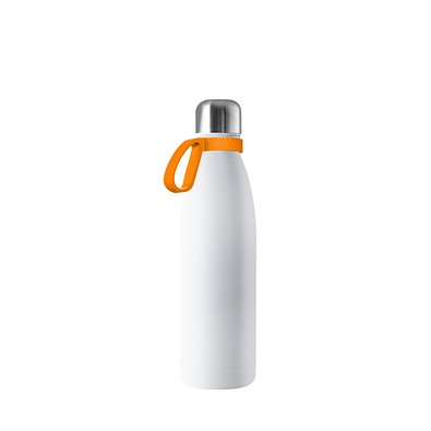 Thermotrinkflasche RETUMBLER-NIZZA, weiß, Ring orange