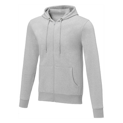 Theron Herren Kapuzenpullover mit Reißverschluss, heather grau, 3XL