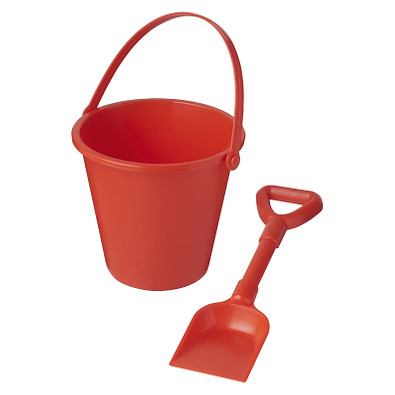 Tides recycelter Strandeimer und Spaten, rot