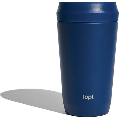 Topl-Trinkbecher aus rec. Stahl mit 360-Grad-Deckel 354ml, navy blau