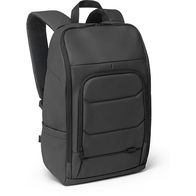 TOULON. Notebook-Rucksack aus hochdichtem 600D Polyester aus recyceltem mit einer wasserabweisenden Oberfläche 16", Schwarz