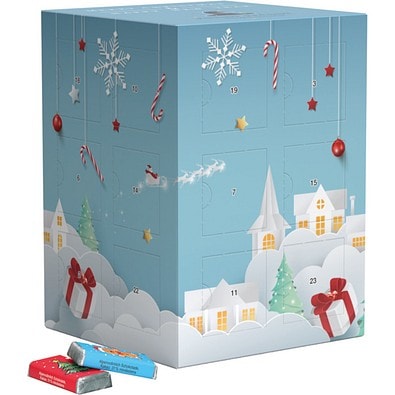 Tower Adventskalender, Alpenmilch-Schokotäfelchen, inkl. Druck