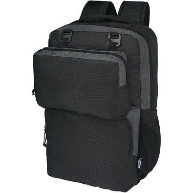 Trailhead 15 Zoll GRS recycelter zweifarbiger Laptop-Rucksack 14 L, schwarz