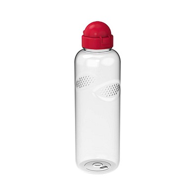 Trinkflasche Carve Junior, 1 l, RENEW, transparent/standard-rot