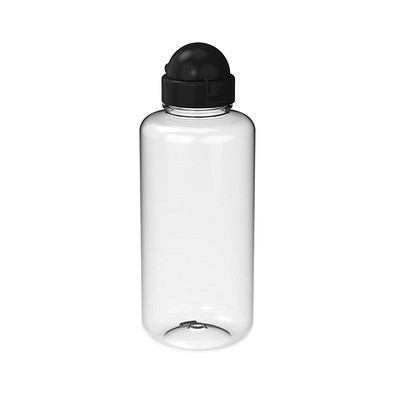 Trinkflasche Junior, 1,0 l, transparent/schwarz