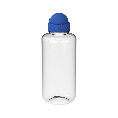Trinkflasche Junior, 1 l, RENEW, transparent/standard-blau PP