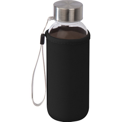 Trinkflasche mit Sleeve aus Neopren, 300 ml, schwarz