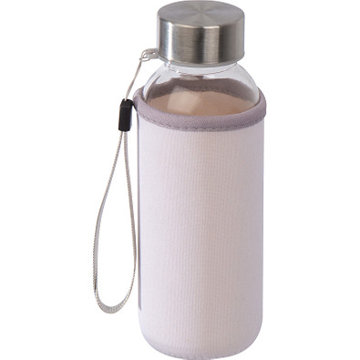 Trinkflasche mit Sleeve aus Neopren, 300 ml, weiss
