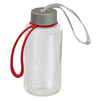 Trinkflasche Pure inkl. Strap, 700 ml, transparent/rot Trinkflasche Pure inkl. Strap, 700 ml, transparent/rot