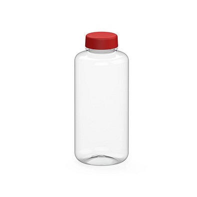 Trinkflasche Refresh, 1 l, RENEW, transparent/standard-rot