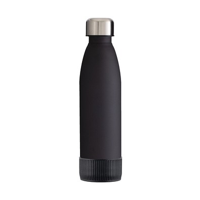 Trinkflasche RETUMBLER-myTOULON GLASS, schwarz, Sleeve schwarz