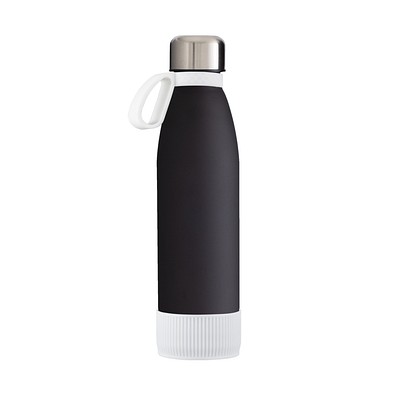 Trinkflasche RETUMBLER-myTOULON GLASS, schwarz/weiß/weiß