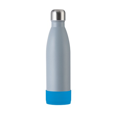 Trinkflasche RETUMBLER-myTOULON, grau, Sleeve hellblau