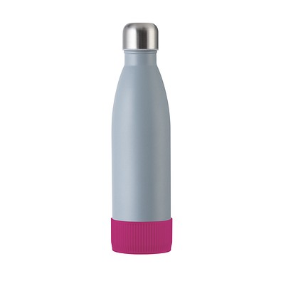 Trinkflasche RETUMBLER-myTOULON, grau, Sleeve magenta