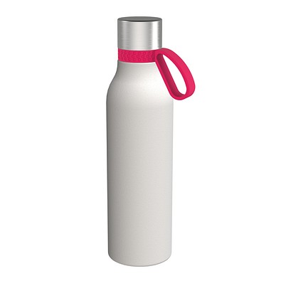 Trinkflasche RETUMBLER-myTOULON II 820, weiß, Ring magenta