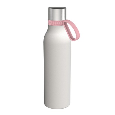 Trinkflasche RETUMBLER-myTOULON II 820, weiß, Ring rosa