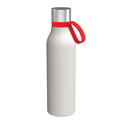 Trinkflasche RETUMBLER-myTOULON II 820, weiß, Ring rot