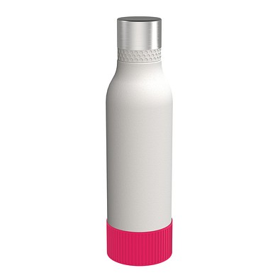 Trinkflasche RETUMBLER-myTOULON II 820, weiß, Sleeve magenta