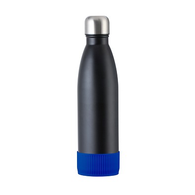 Trinkflasche RETUMBLER-myTOULON, schwarz, Sleeve blau