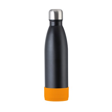 Trinkflasche RETUMBLER-myTOULON, schwarz, Sleeve orange