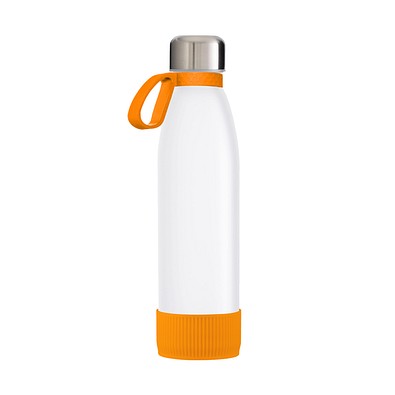 Trinkflasche RETUMBLER-TOULON GLASS, weiß/orange/orange