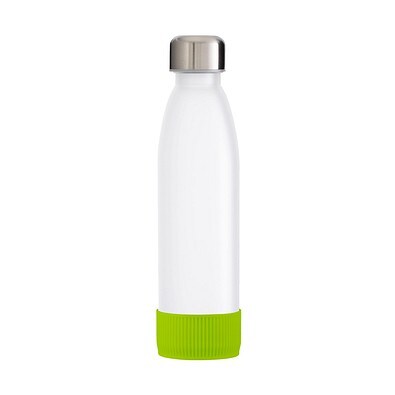 Trinkflasche RETUMBLER-TOULON GLASS, weiß, Sleeve hellgrün