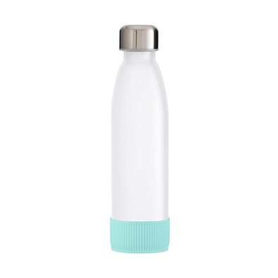 Trinkflasche RETUMBLER-TOULON GLASS, weiß, Sleeve mint