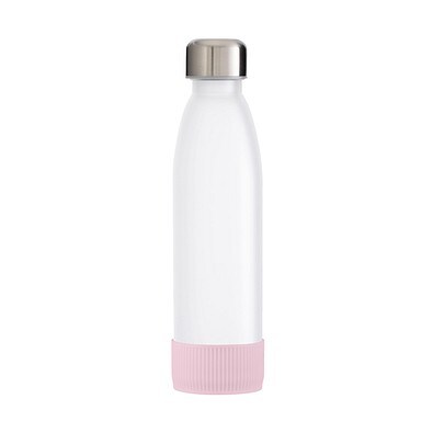 Trinkflasche RETUMBLER-TOULON GLASS, weiß, Sleeve rosa
