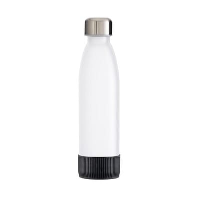Trinkflasche RETUMBLER-TOULON GLASS, weiß, Sleeve schwarz
