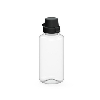 Trinkflasche School, 700 ml, RENEW, transparent/schwarz