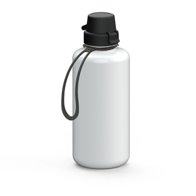 Trinkflasche "School" Colour inkl. Strap 1,0 l, weiß Trinkflasche "School" Colour inkl. Strap 1,0 l, weiß