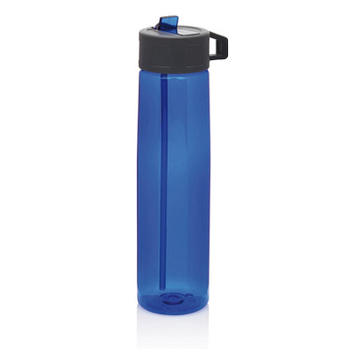 XD COLLECTION Tritan Trinkflasche mit Strohhalm, 750 ml, blau/grau XD COLLECTION Tritan Trinkflasche mit Strohhalm, 750 ml, blau/grau