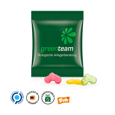 Trolli Fruchtgummi Minitüte, 10 g, Fahrrad, inkl. Druck, kompostierbare Folie weiß