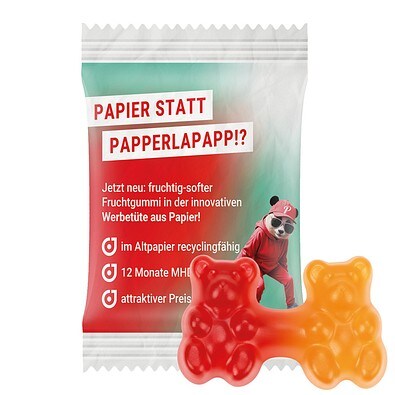 Trolli Team Gummibärchen Premium, recyclingfähiges Papier weiß, inkl. Druck