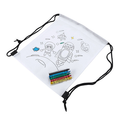 Kindertaschen zum Ausmalen, Turnbeutel, weiß